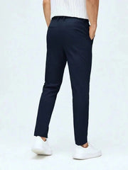 MENS Dark Blue Cotton SMART Fit Pant