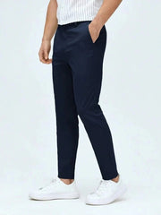 MENS Dark Blue Cotton SMART Fit Pant