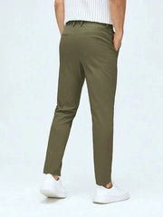 MENS OLIVE Green Cotton SMART Fit Pant